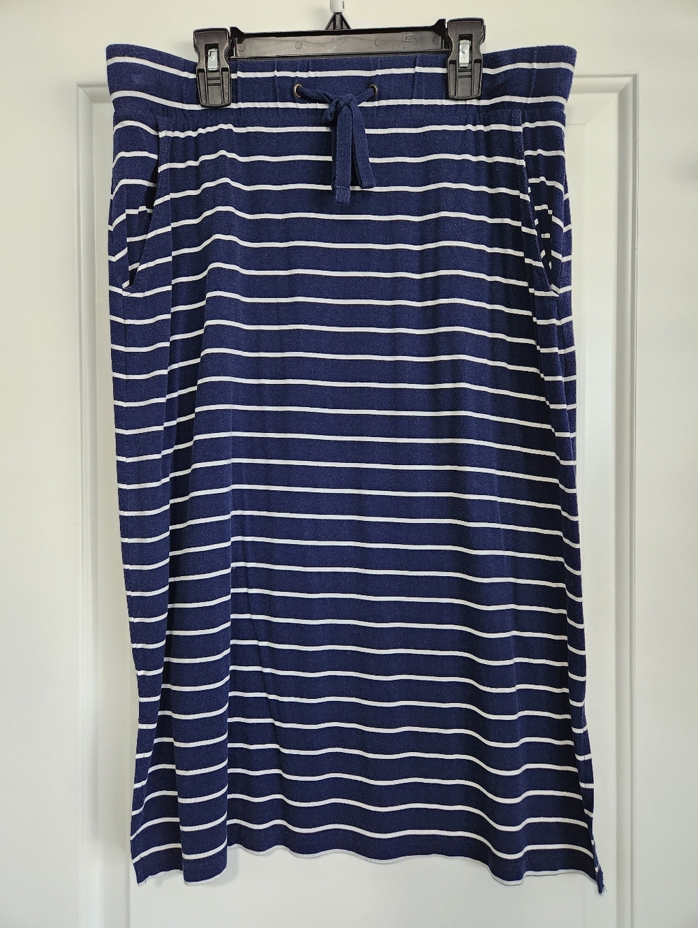 St. Johns Bay Navy & White Striped Drawstring Skirt